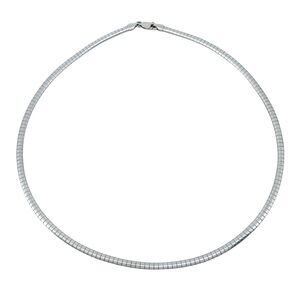 Vintage Italy Sterling Silver 925 3.2mm Omega Chain Necklace 16"
